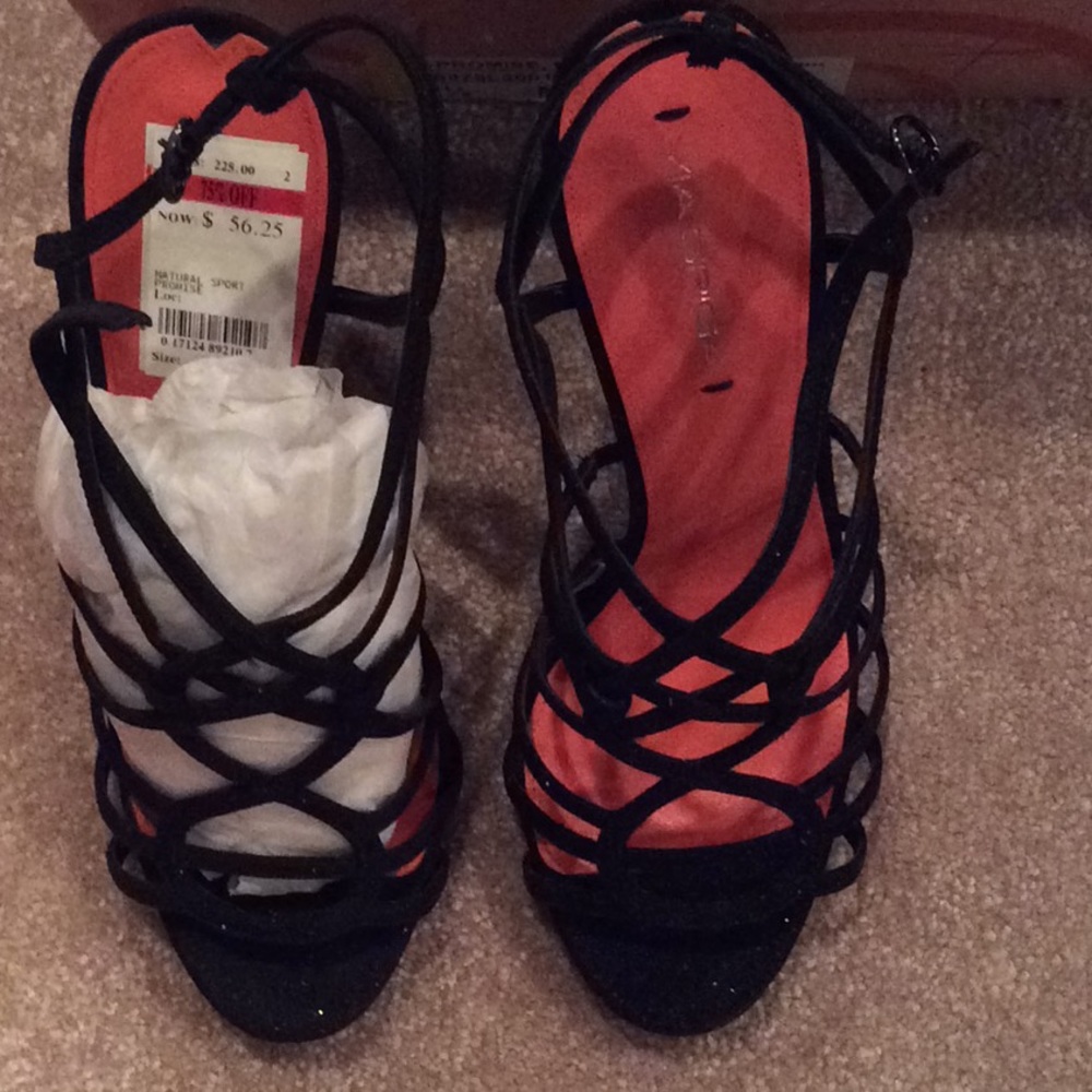 Via Spiga black glitter heels Sandals Fancy nib, 9.5m - Picture 3 of 7